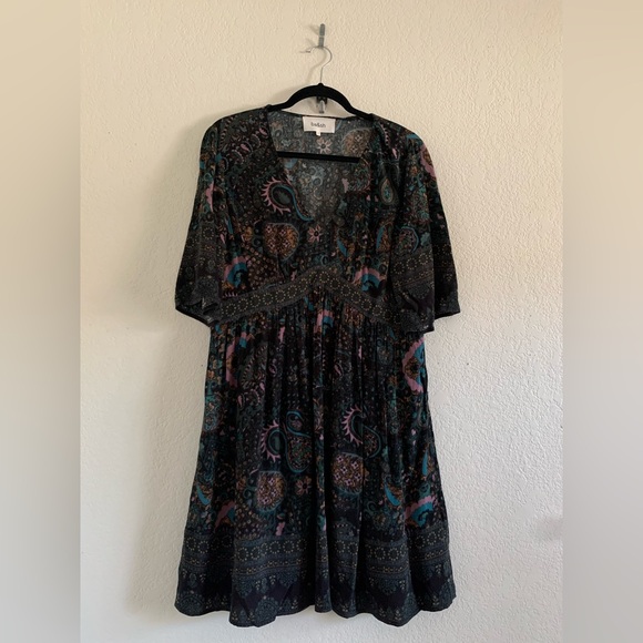 ba&sh Dresses & Skirts - ba&sh Zelda Border Print Multicolor V-neck Dress Women’s Size 3 (US L)